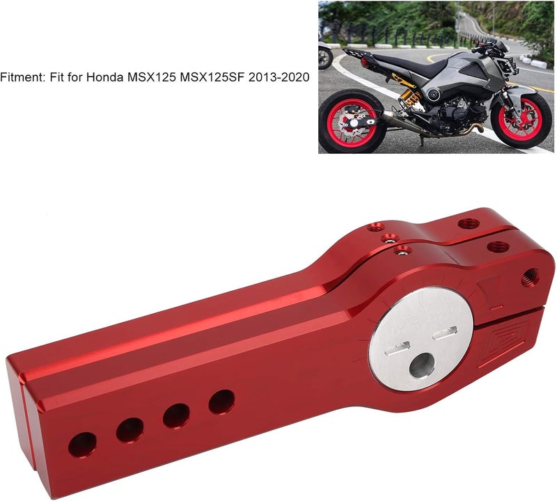 Shanrya Motorcycle Accessories, Practical Rear Fork Extension Device, Red Sturdy Aluminum Alloy Suspension Refit Flat Forks Assy for MSX125 MSX125SF 2013-2020 Motorcycle - Image 2